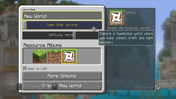 Create World Screen (SD Mode)
