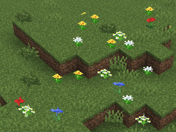 .both versions of dandelions with other flowers!