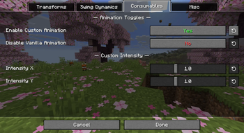Consumables Settings