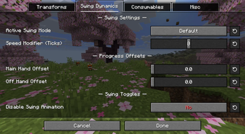 Swing Dynamics Settings