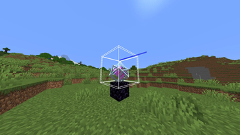The doubled hitbox of a crystal on cooldown