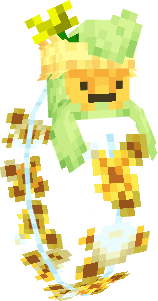 Dandelion form with classic yellow flower in hair