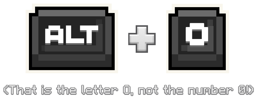 Shortcut for the Menu (Alt + O)