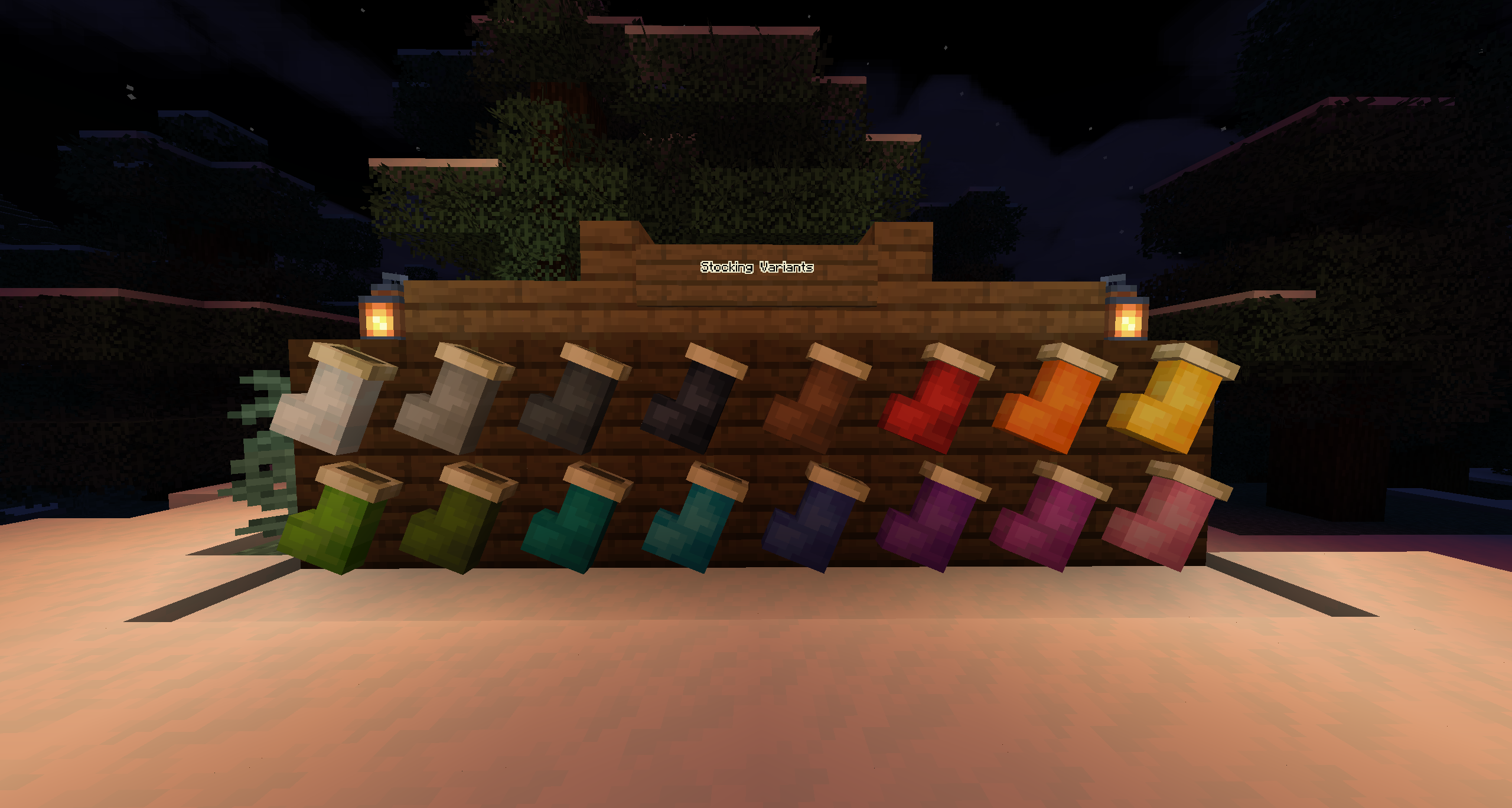 Screenshot of all the stocking colour vairants