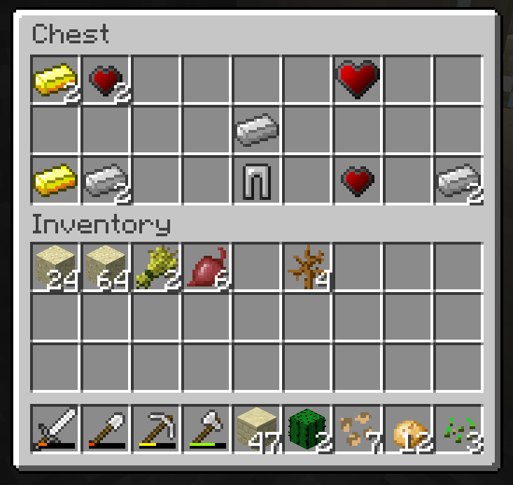 A heart container found in a blacksmith