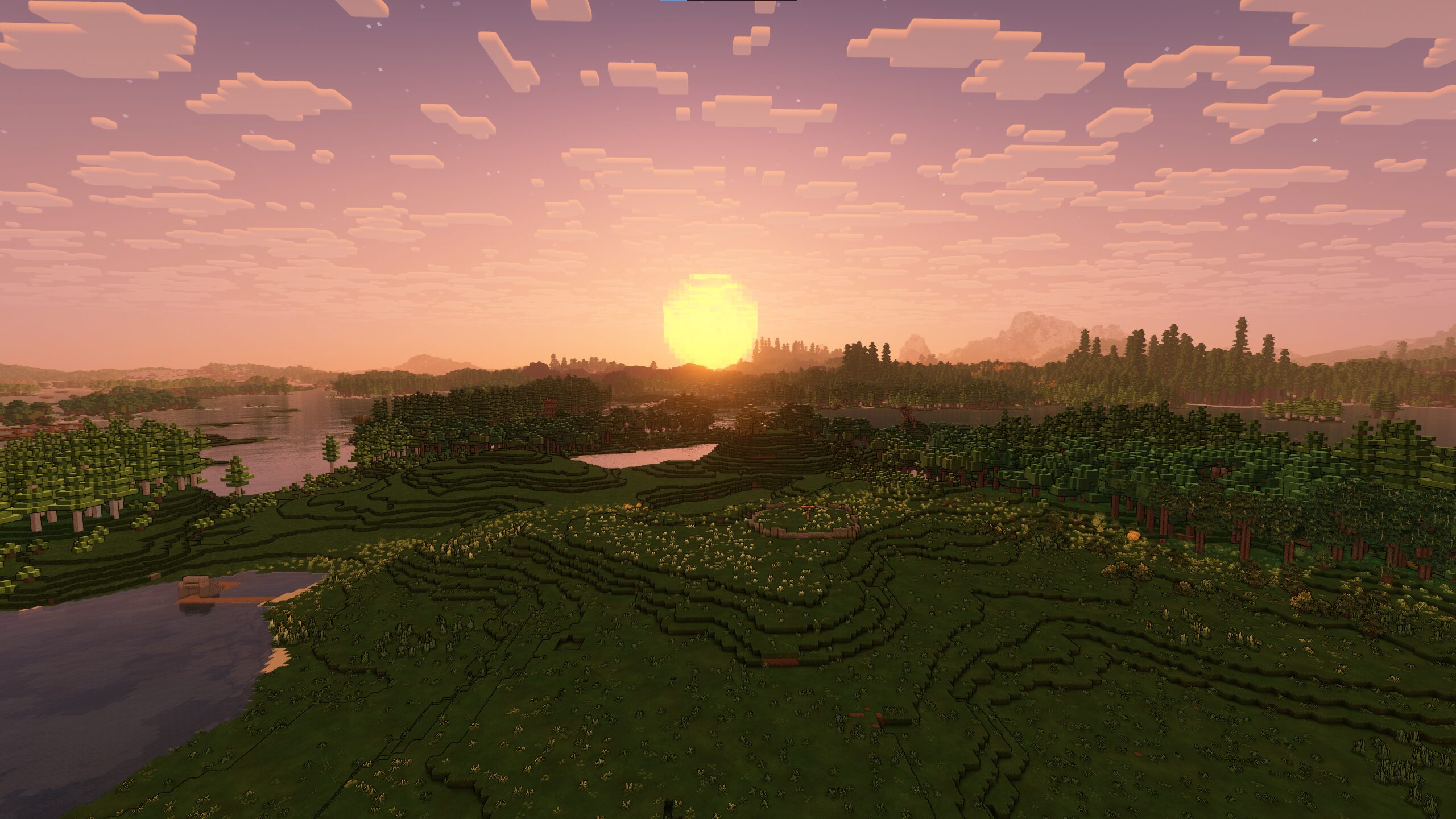 The sun sets over the plains in spring.