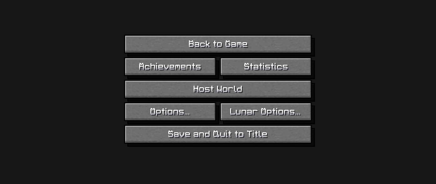 The minecraft options menu, using a custom cat themed font.