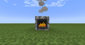 Lit Fireplace