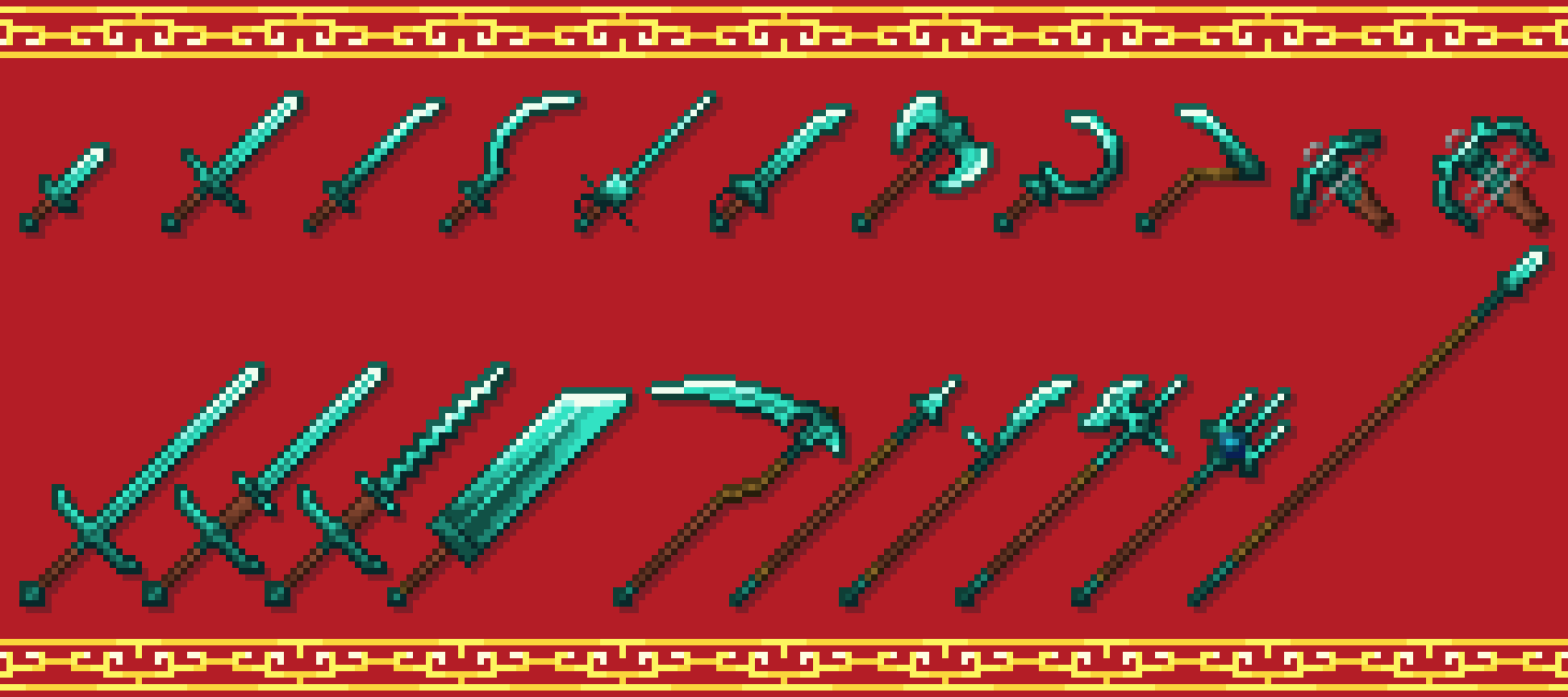 All types of weapons