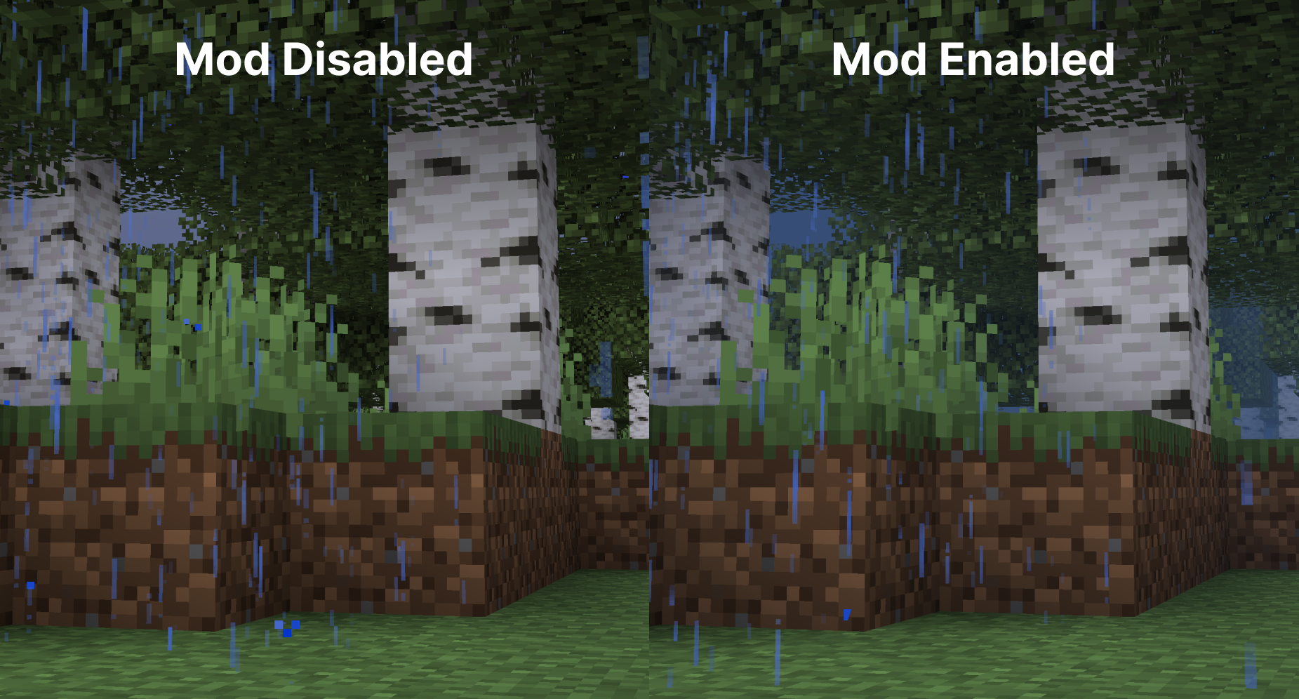 Weather Fog comparison (left: Mod Disabled; right: Mod Enabled)