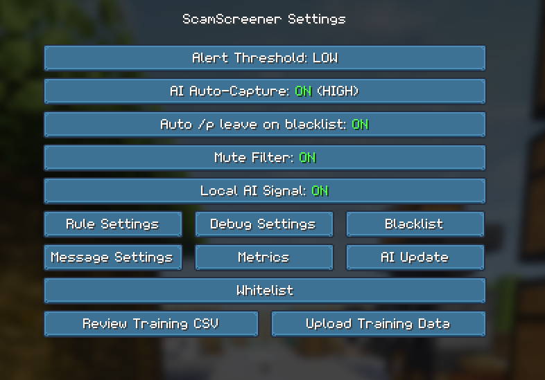 Settings Menu