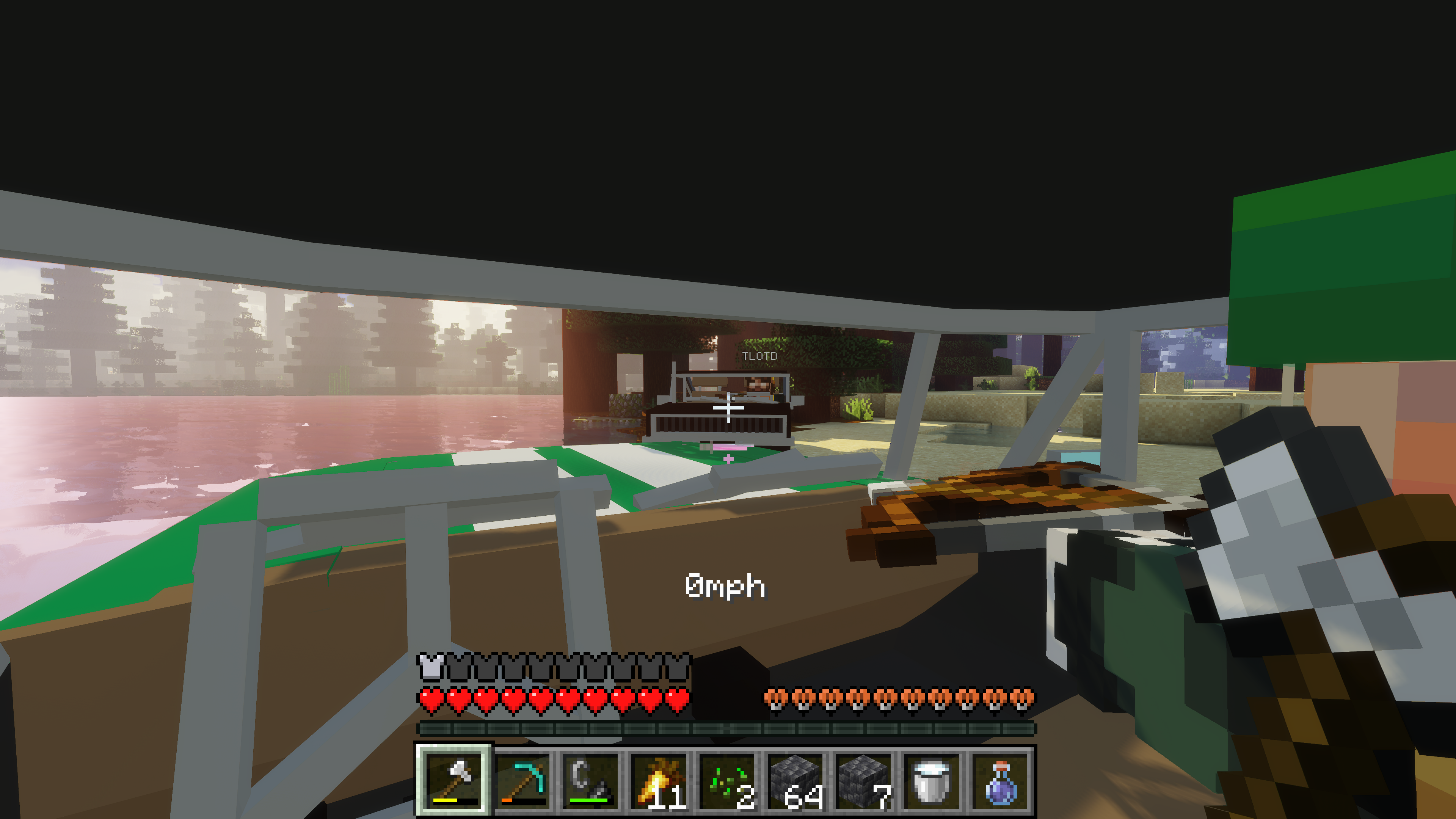 A player duo meeting another player in their ride