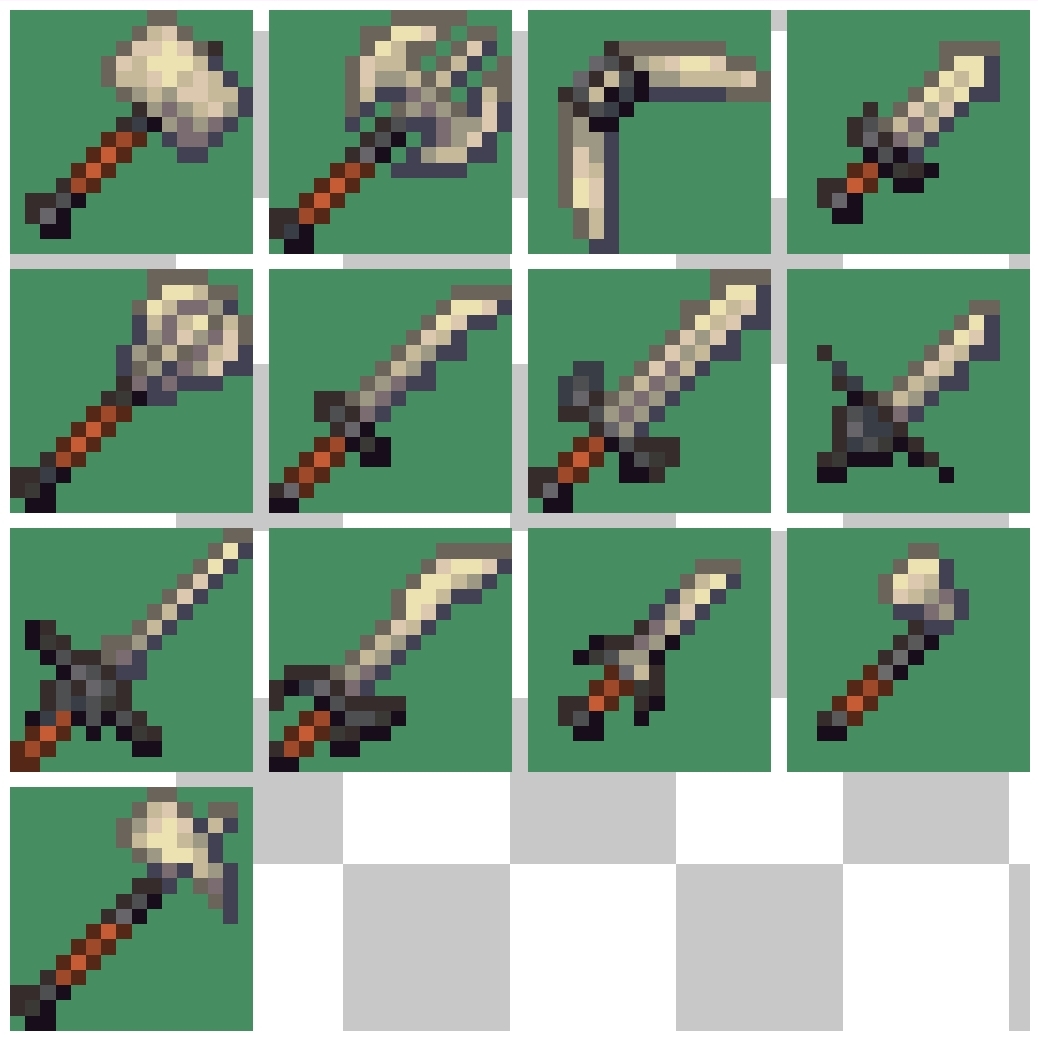 Sprites of Dragonbone weapons.
