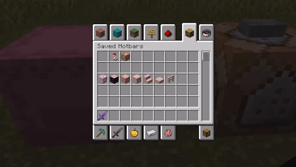 Adding item to Saved Hotbars