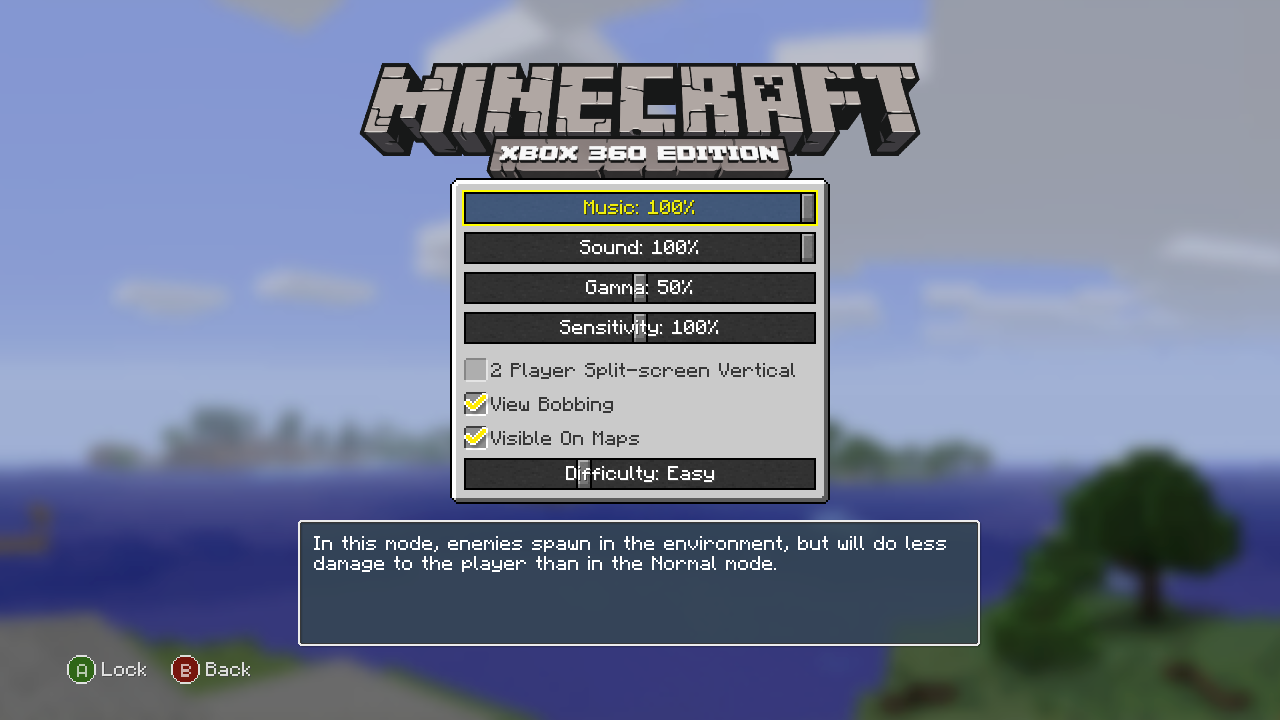 TU1 Options Menu