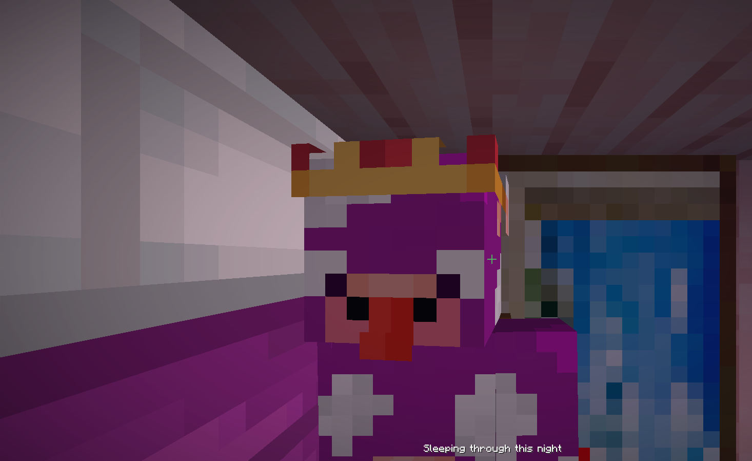 Player in a bed looking at the viewer