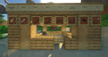 cooked meats displayed on item frames