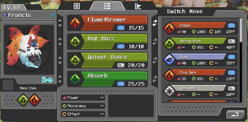 Example of new icons in the party summary