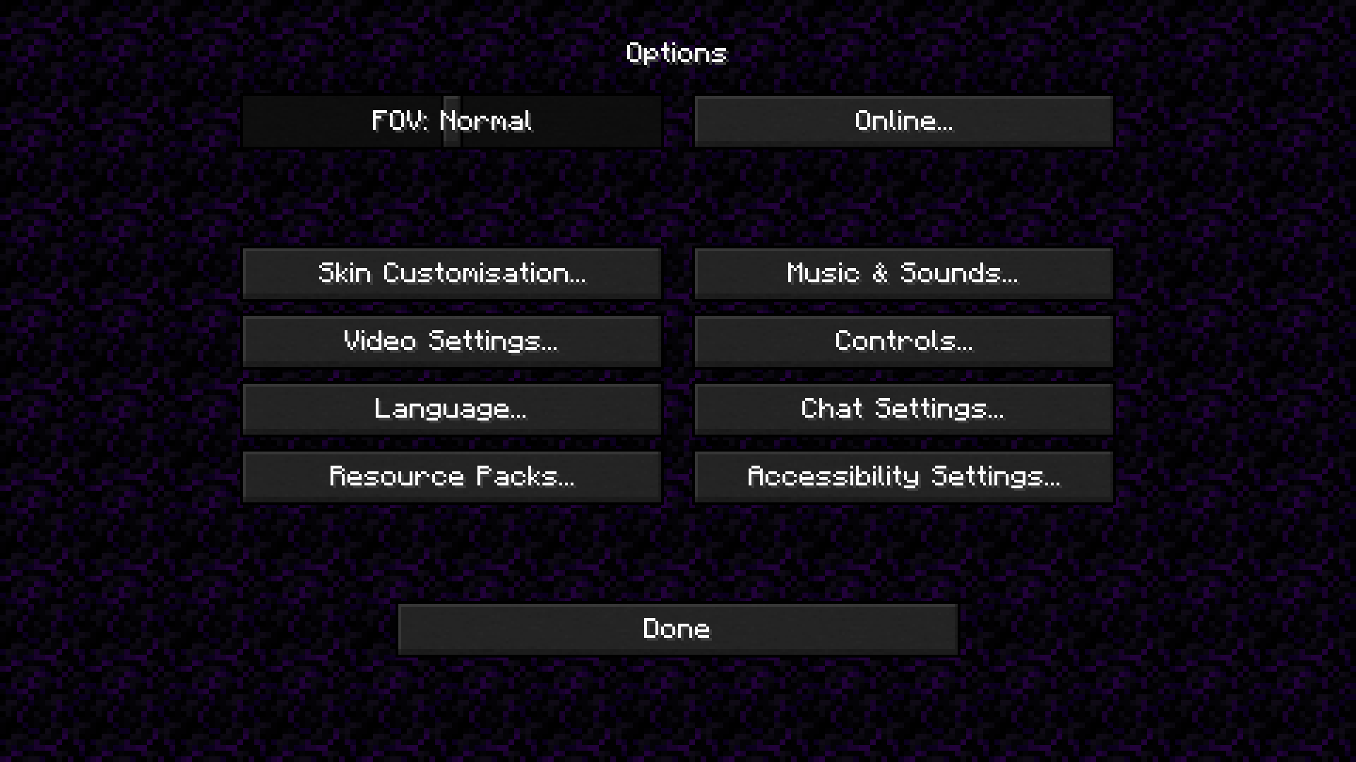 Options Menu