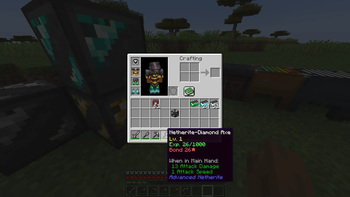 Netherite-Diamond Axe with the Bonded tooltip.