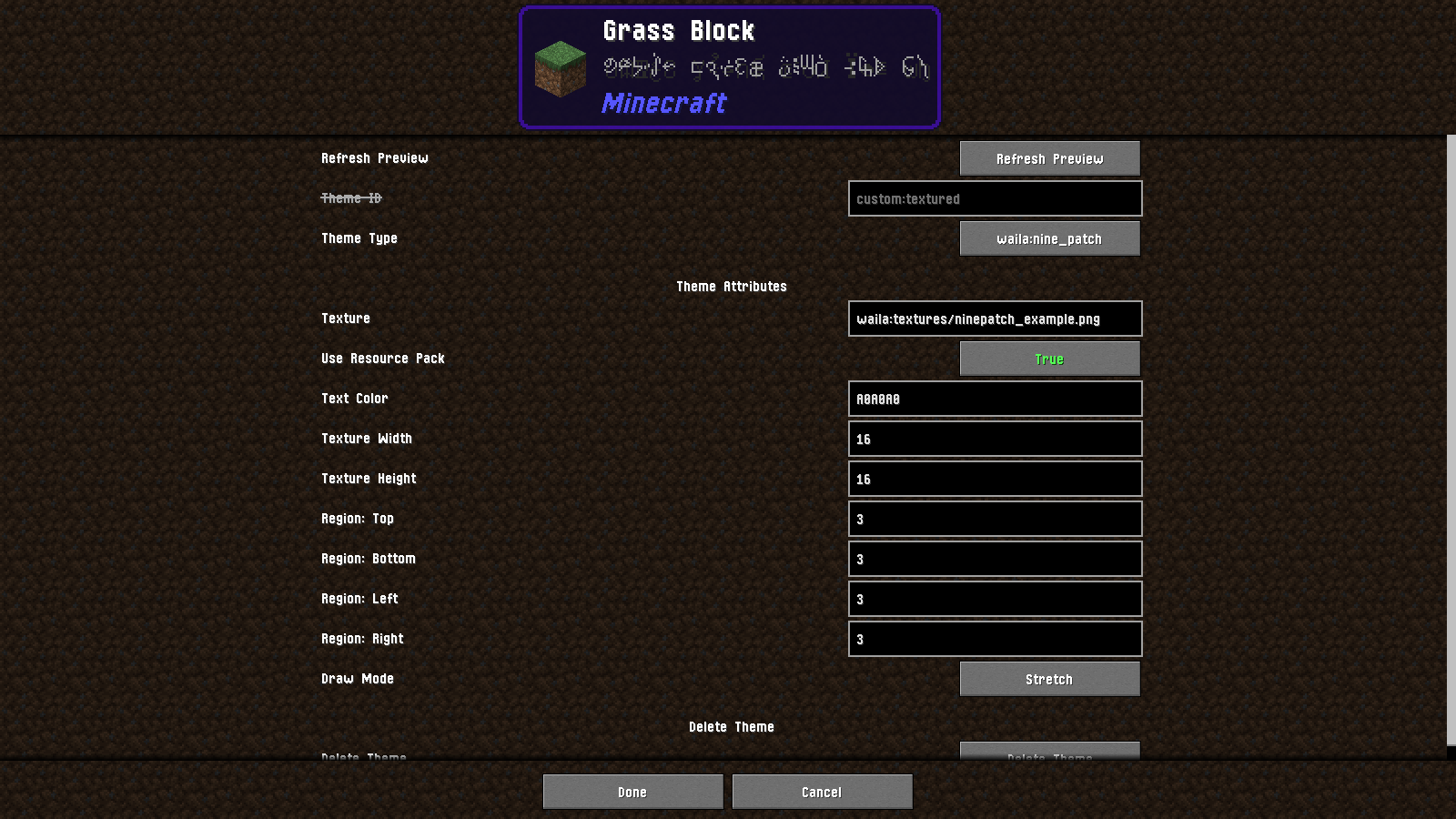 WTHIT textured theme support
