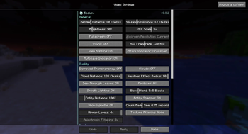Video Settings Screen