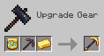 Gilded Netherite Pickaxe Smithing example