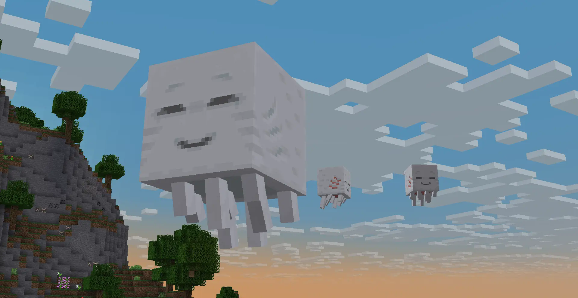 Happy Ghast and Ghastlings