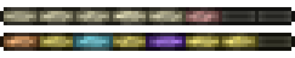 Top: Gear Meter, with some of it unfilled, and the cost of using something in between the used and unused parts. Bottom: Super Meter, with Solar, Arc, and Void coloration in it. Some of it is used.