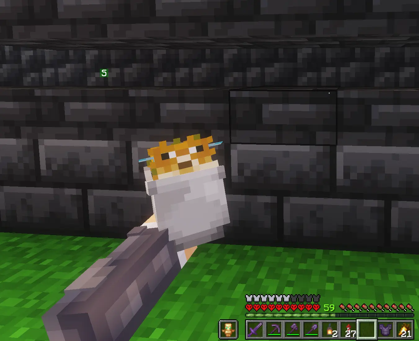 Pufferfish bucket replacing the Totem of Undying when held