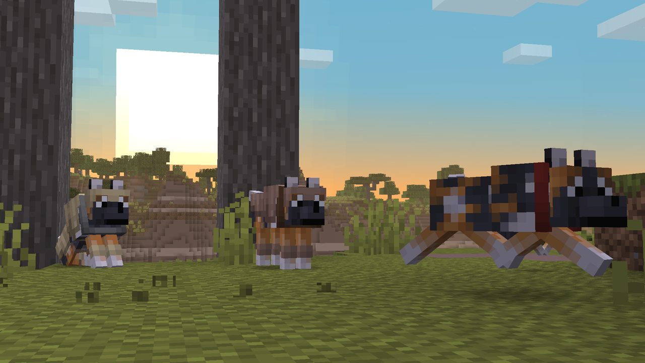 Spotted wolves with colorful armor