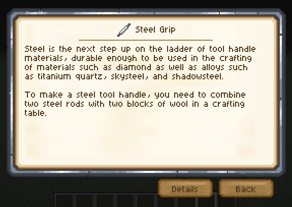 Example of a quest using the steel quest page