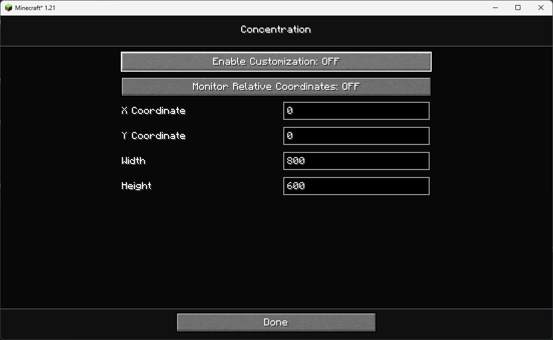 New Config Screen
