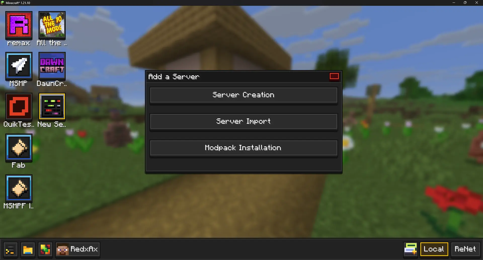 Creation Popup