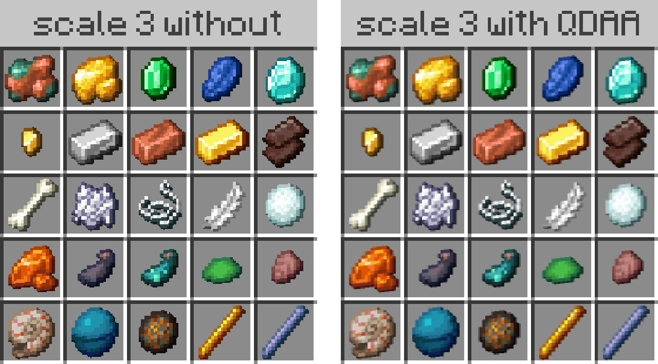 Scale 3 without & with QDAA