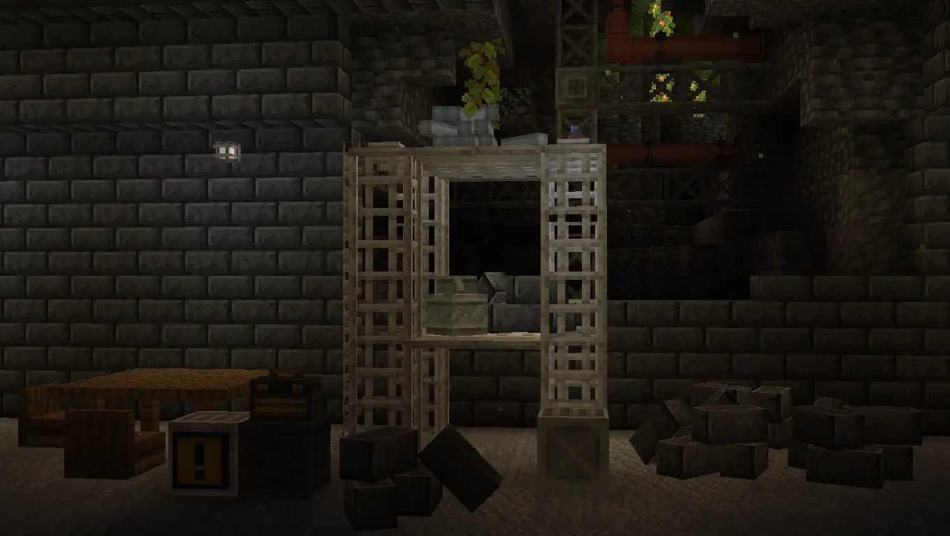 Construction in cave