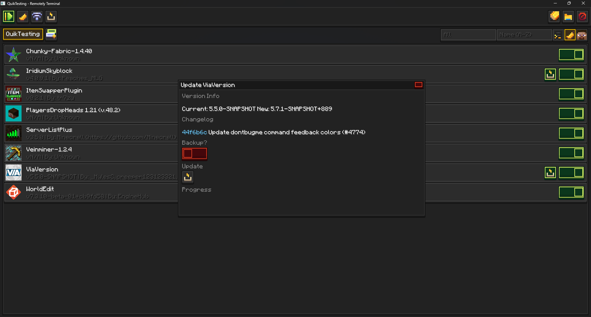 Backup Before Updating 1 Resource