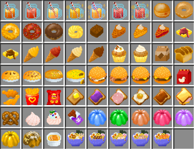 List of items in 1.0