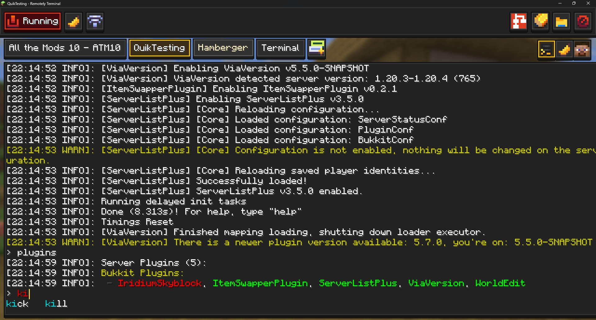 Server Details Screen
