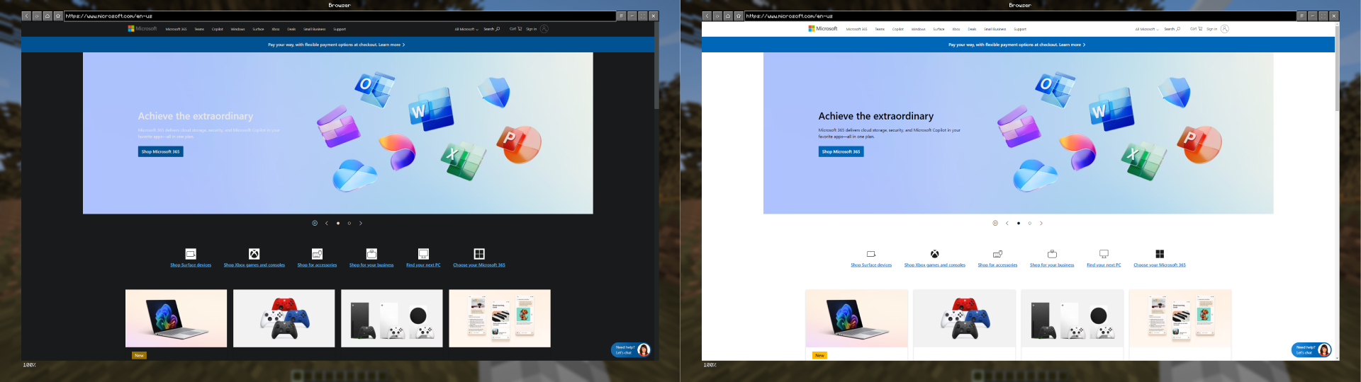 Dark Mode Comparison