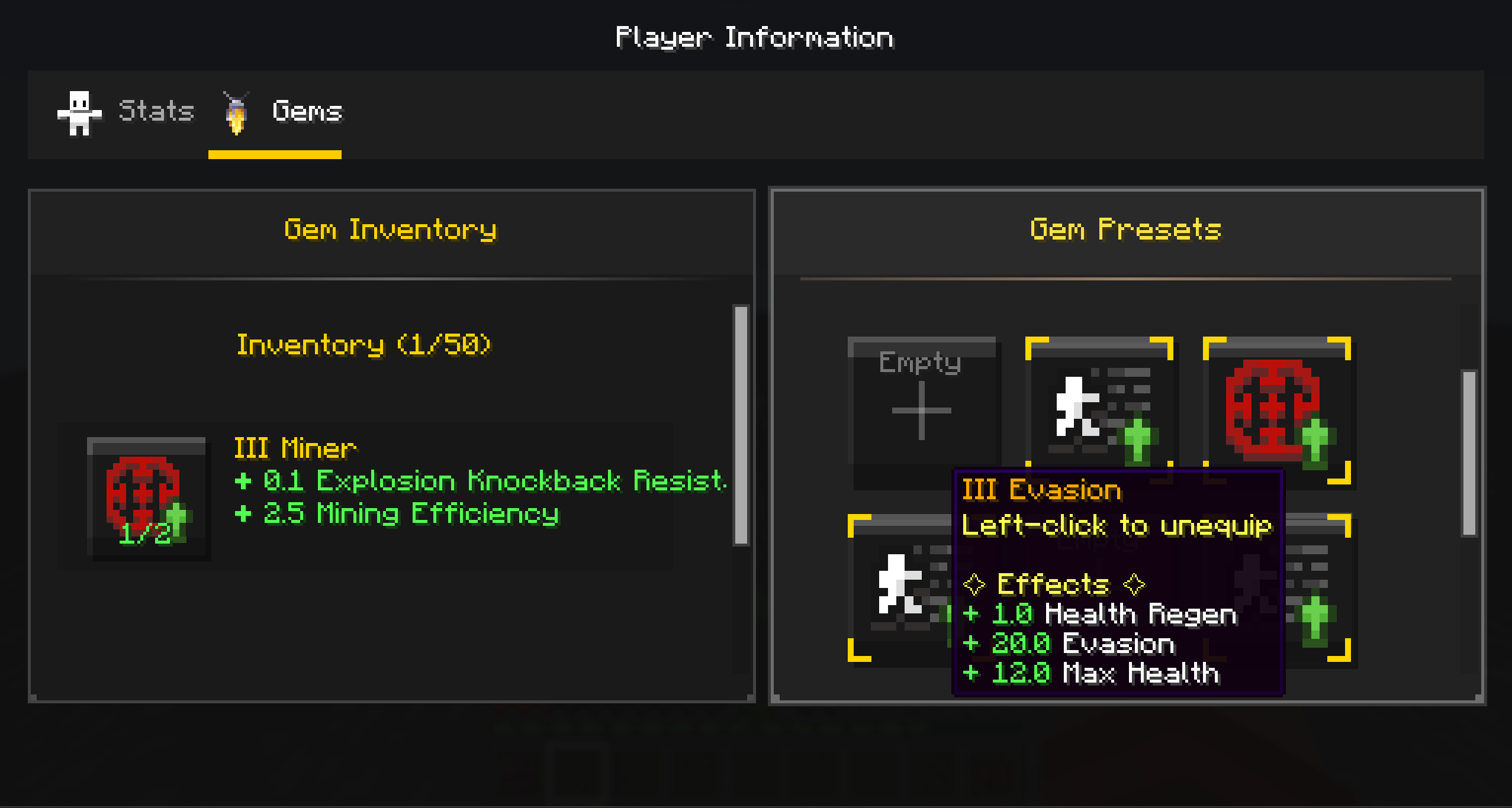 Gems Inventory