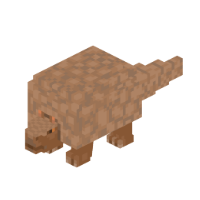 Glyptodon render. A short and stout animal with a dull colored armored back.