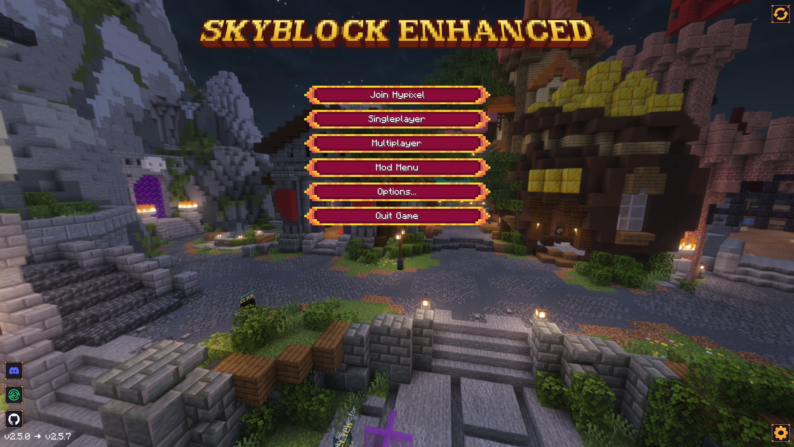 SkyBlock Enhanced modern minimal main menu