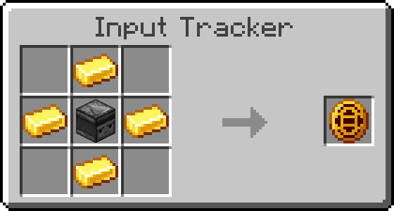 Crafting recipe for the Input Tracker: An observer surrounded by 4 gold ingots.