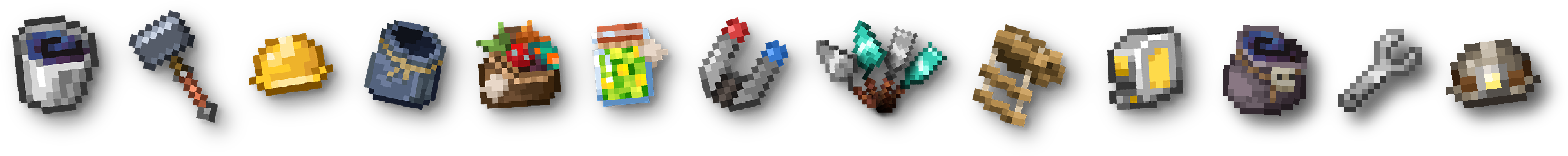 All the items available in Jake's Build Tools!