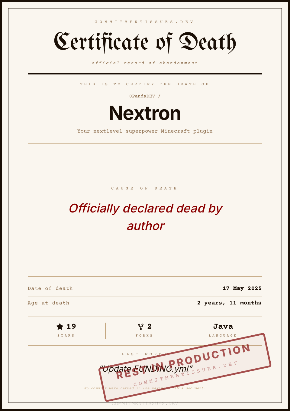 certificate