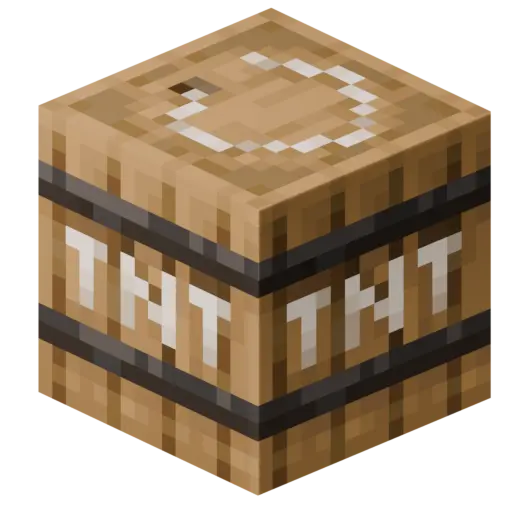 Rendered image of the TNT block on blender
