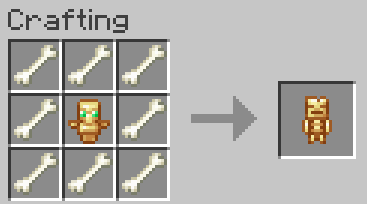 Skeletal totem of undying crafting recipe, 8 bones around a totem