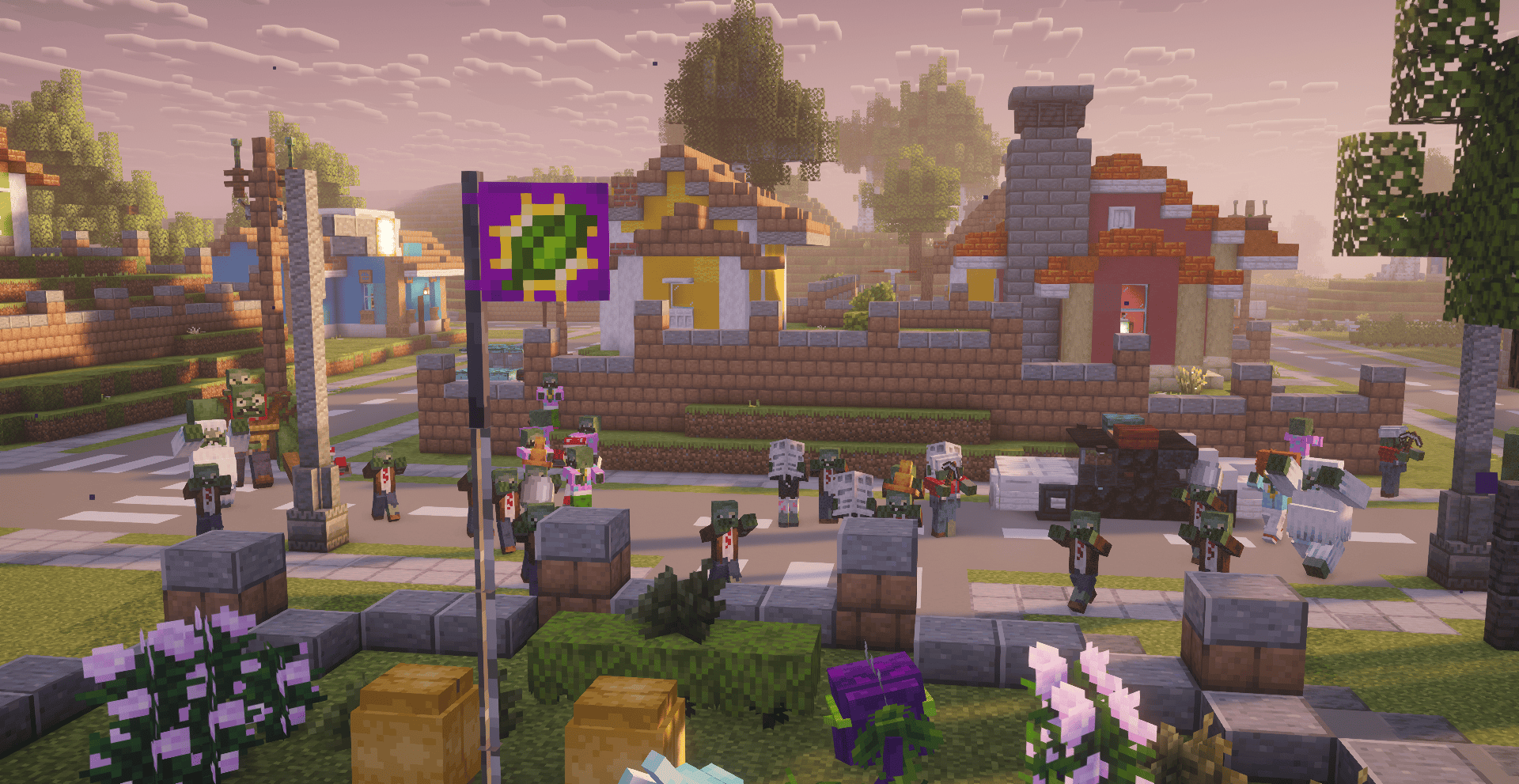 Zombies approaching Plantz flag