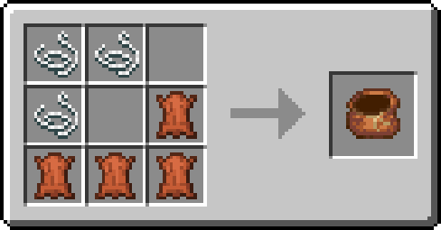 The recipe of the Scrimblo Bag item, consisting of three string and four leather.